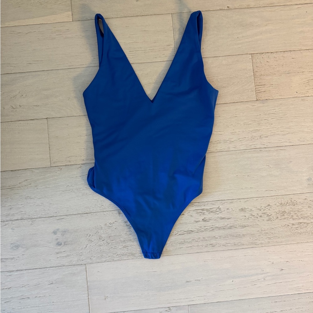 Aritzia Royal Blue V-Neck Bodysuit
